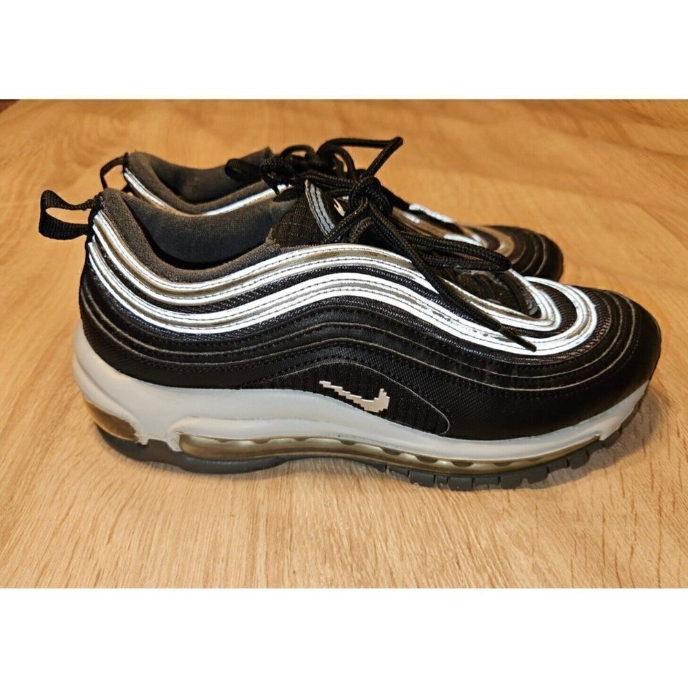 Nike Air Max 97 Y2K Black Metallic Silver Sneakers Size 5.5 Girls Youth